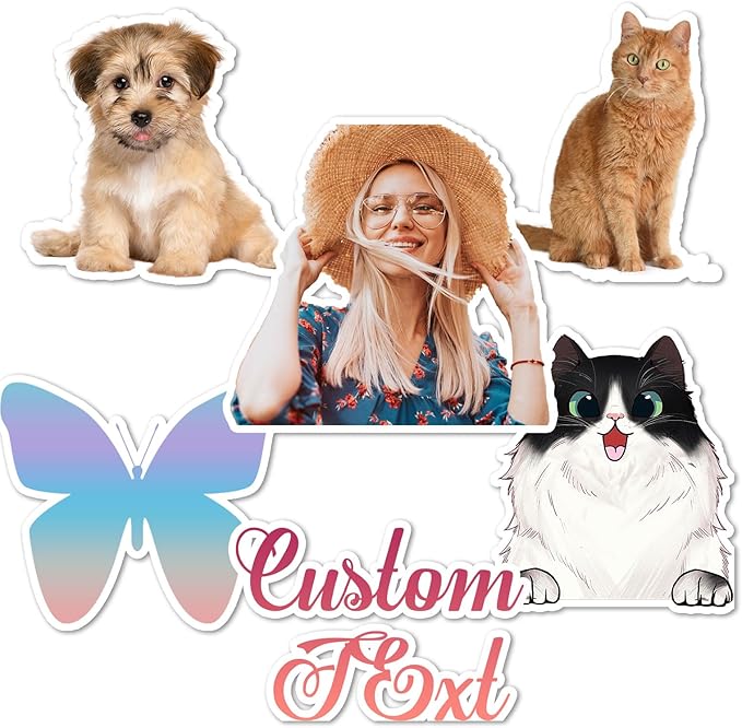 50~1000Pcs Personalized Sticker Custom Label Customized Business Logo Vinyl Stickers Personalized Waterproof Labels with Name Text Photo Make Your Own Printed Sticker for School Office - Diecut 3"