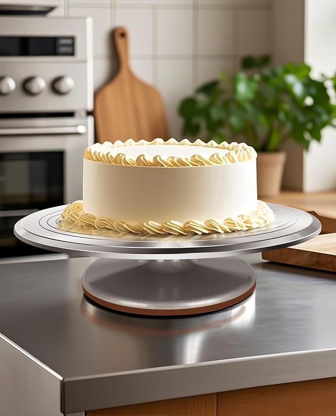 12-Inch Aluminum Alloy Rotating Cake Stand - Essential for Baking & Decorating