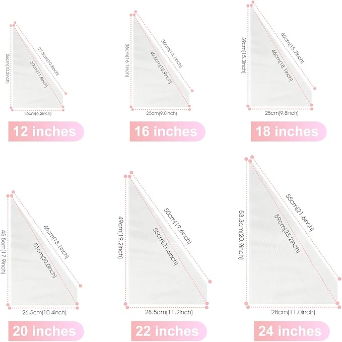 VolksRose 100Pcs Disposable Piping Bags, 18 inch Anti Burst and Non-Slip Pastry Bags, Thicken Cake Decorating Bags Icing Piping Bags for Cake Cupcakes Cookies Frosting, White