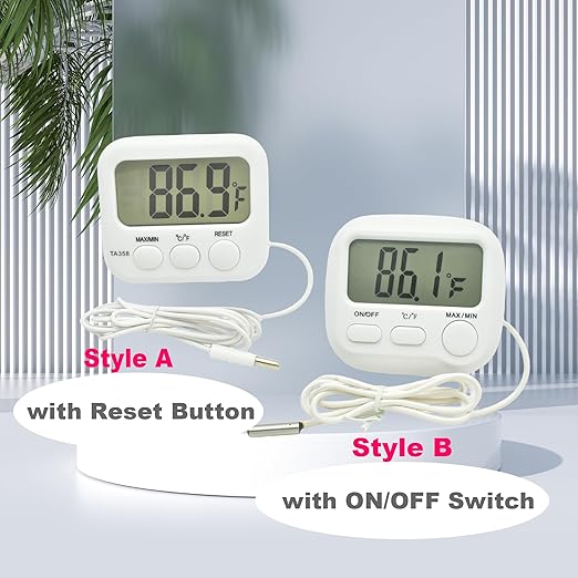 Small Digital Thermometer TA358 Celsius/Fahrenheit Temperature Indoor/Outdoor Meter Gauge with 5ft/1.5M Probe Sensor