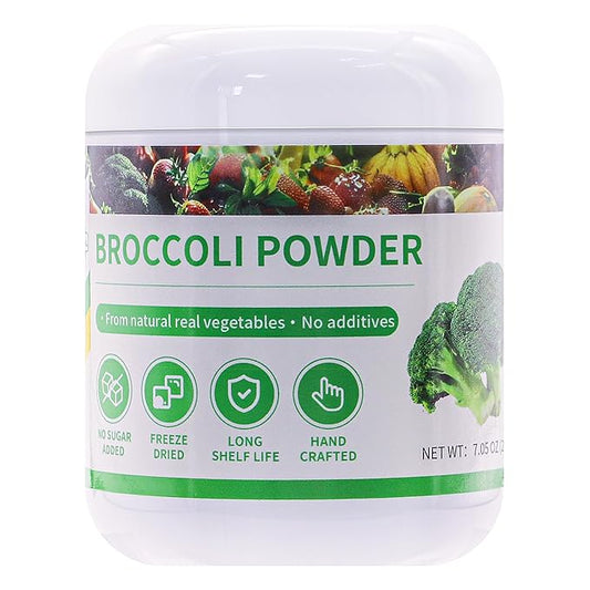GaoGaoFen Freeze-Dried Broccoli Powder,7.05oz/200g,Green Superfood for Smoothie,Drinks,Cooking,Rich in Nutrients,100% Natural No Additives