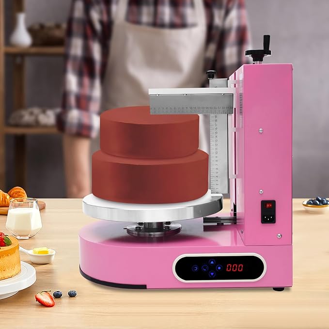 Cake Decorating Coating Machine Cream Spreading Automatic Frosting Turntable with Graduated Scraper for 4-12inch Cakes, 30-200RPM Rotating Speed