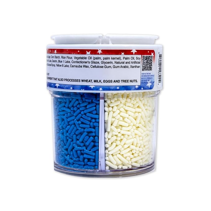 Mystic Sprinkles 4 Cell Sprinkle Assortments (Patriotic Pride Jimmy, Petite)