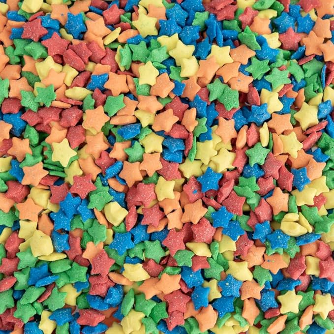 Cake Mate Bright Stars Confetti Sprinkles – Colorful Red, Yellow, Green & Blue Star Sprinkles for Cakes, Cupcakes, Cookies, and More – Easy Pour Lid, 26oz