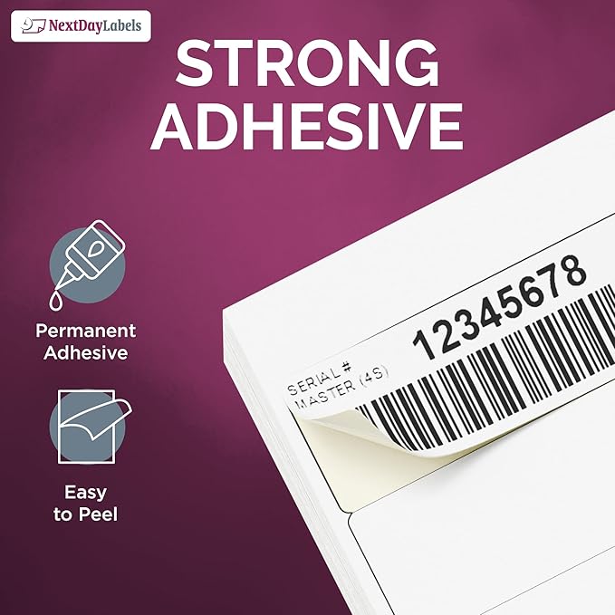 NextDayLabels – 4" x 1-1/3" Rectangular Sticker Labels for Printer - White Laser/Inkjet Printer Labels Return Address Labels Shipping Label Stickers (50 Sheets, 14 Per Sheet, 700 Labels)