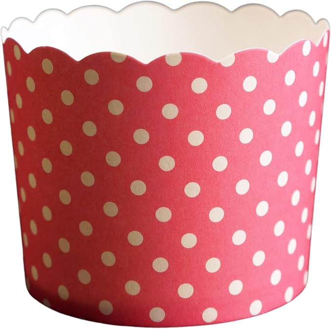 Paper Baking Cups (Polka Dots), Greaseproof Disposable Cupcake Liners (Pink, Large Cups (50-Pack))