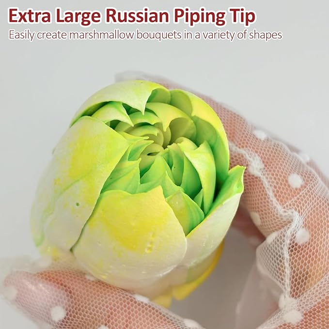 Extra Large Russian Piping Tips for Marshmallows Stainless Steel Flower Frosting Nozzles many styles Cake Decorating Baking tool for Buttercream, Cupcakes Cookies(SL79)