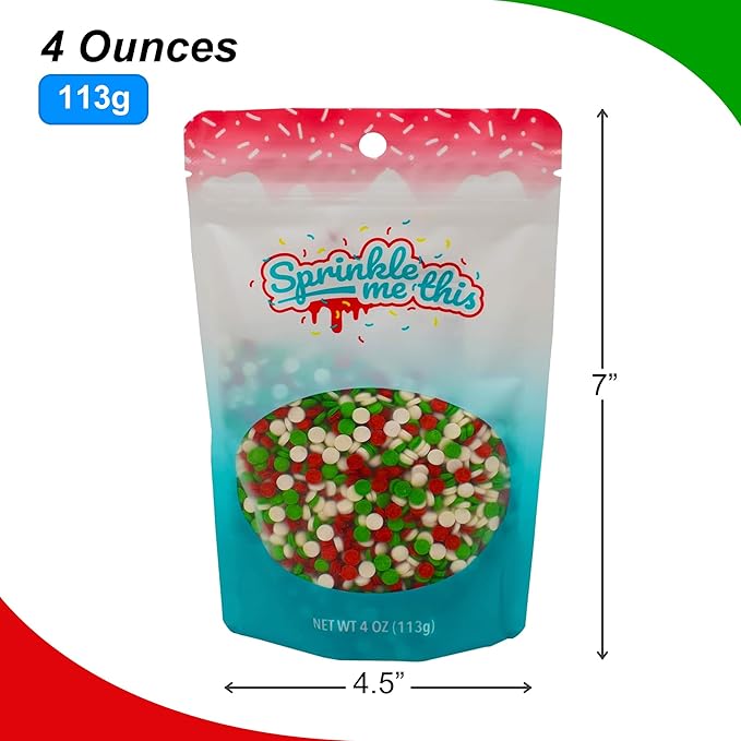 Christmas Sprinkles - Holiday Sprinkles For Baking And Decorating - A Variety Of Bulk Sprinkles Sure To Fit Every Baking Need For The Holidays - 4 Ounce Variety (Christmas Confetti)