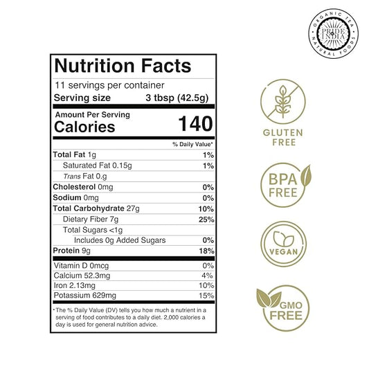 Pride of India- Black Bean Flour 1 lbs (454 gm) Rich Earthy Taste Freshly Milled in Small Batches | Ideal for Cakes Gravies Noodles Smoothies Custard | Vegan, Gluten-Free (Pack of 2)