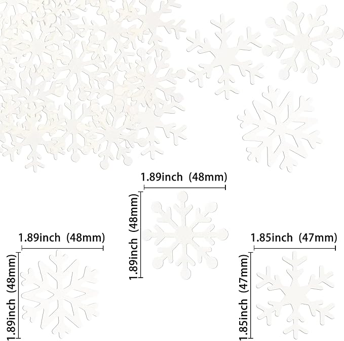 Gyufise 60Pcs Edible Snowflake Cupcake Toppers Winter Cupcake Picks Water Paper Winter Frozen Cake Decorations for Snowflake Theme Baby Shower Kids Birthday Party Supplies White