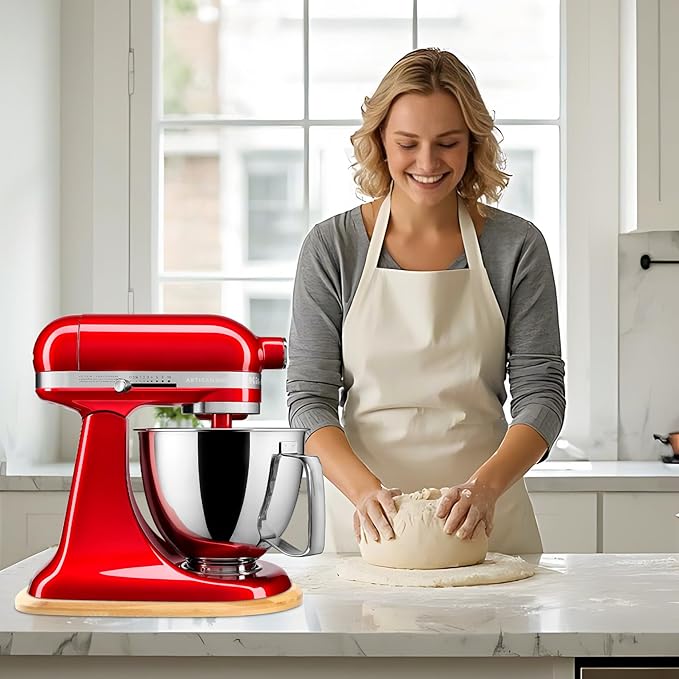 Compatible with Kitchen Aid Mixer Slider for 4.5-5 QT Stand Mixer, Bamboo Sliding Board Upgrade Thicker Sliders, Kitchen Aid Sliders for Countertop, Mixer Slider Mat for Kitchen Aid Stand Mixer Natura