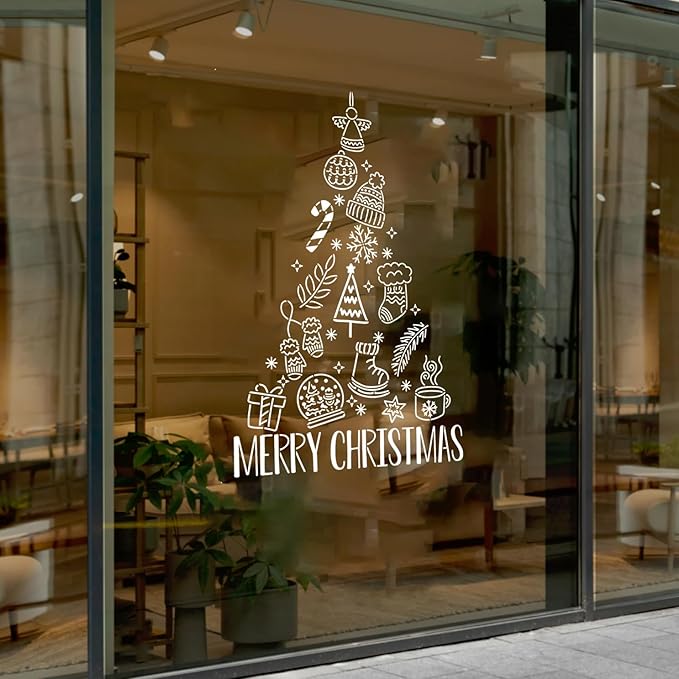Christmas Stencils for Window Glass Large Christmas Stencils for Crafts Reusable Xmas Forest Deer Holiday Stencil for Painting on Wood Door Mats Fabrics Decor
