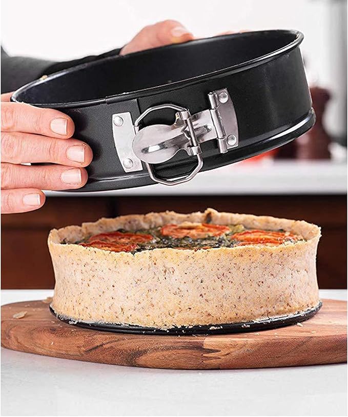 7 Inch Premium Non-stick Springform Pan, Leakproof Round Cheesecake Pan with Removable Bottom, Spring Form for Baking (Black)