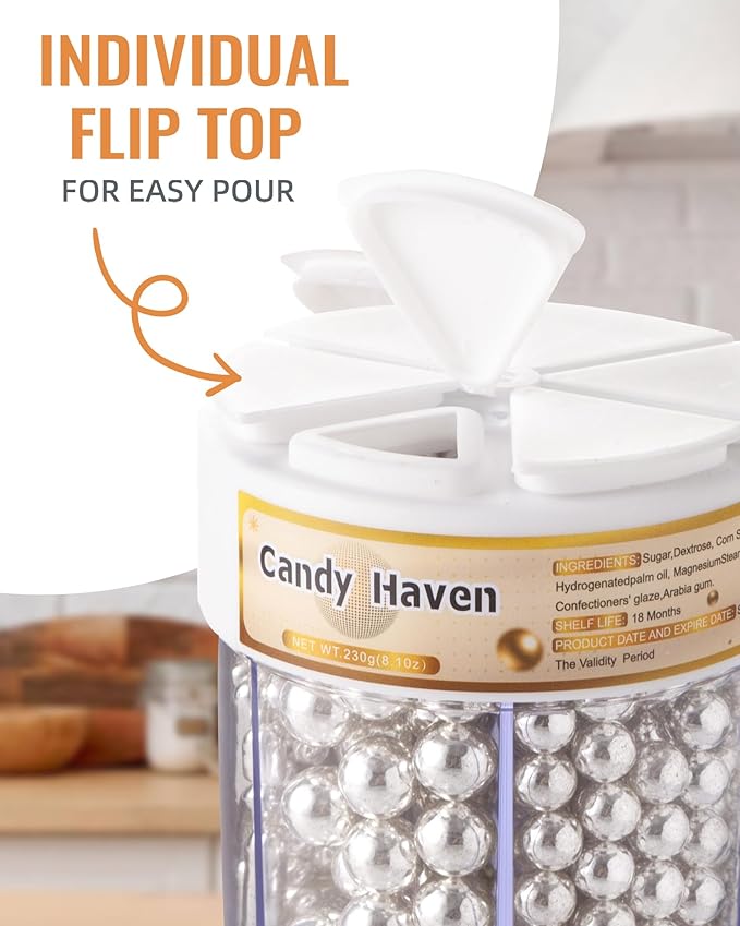 Easter Sprinkles for Baking Edible Sugar Confetti, Nonpareils & Sugar Pearls - Easter Cake Decorations, Cookies, Cupcakes, Dessert Toppings (Spring Pastel Colors) Silver