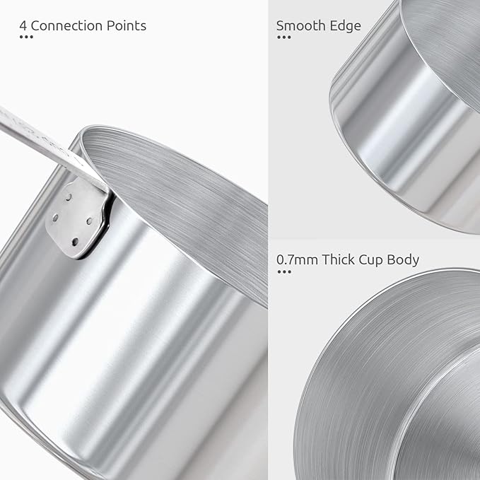 Measuring Cups and Spoons Set: U-Taste 18/8 Stainless Steel 10 Pieces Metal Stacking Kitchen Baking Cooking Food Measure Set 5 Cups 5 Spoons with Strengthened Weld Joints (Black, Upgraded Version)