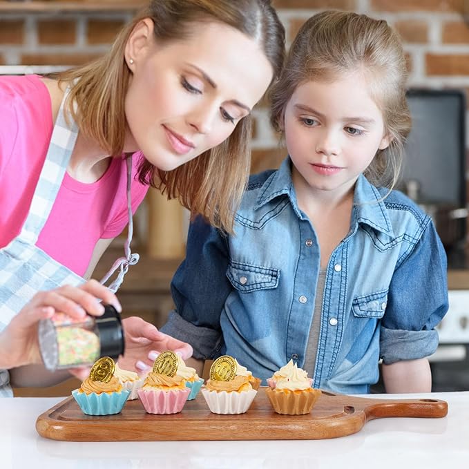 Caperci Heavy Duty White Mini Cupcake Liners 200 Counts - Grease-Resistant Paper Muffin Baking Cups, Odorless, No Muffin Pan Needed, Easily Peels (White)