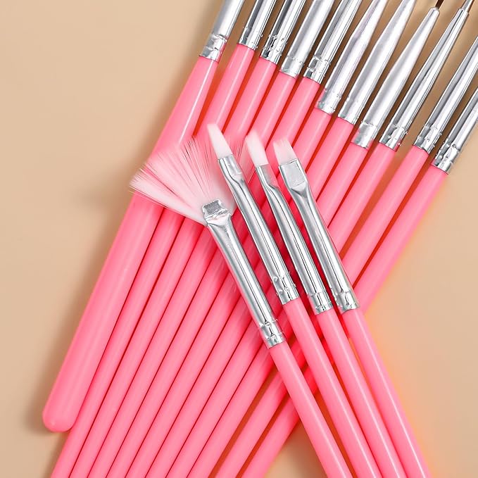 30 PCS Cake Decorating Brushes Cake Painting Brushes Fondant Paint Brush Food Paint Brush Baking Decorating Tools Cookie Brushes DIY Tool Set Cake Decorating Painting Tool Icing Pastry Brush(Pink)