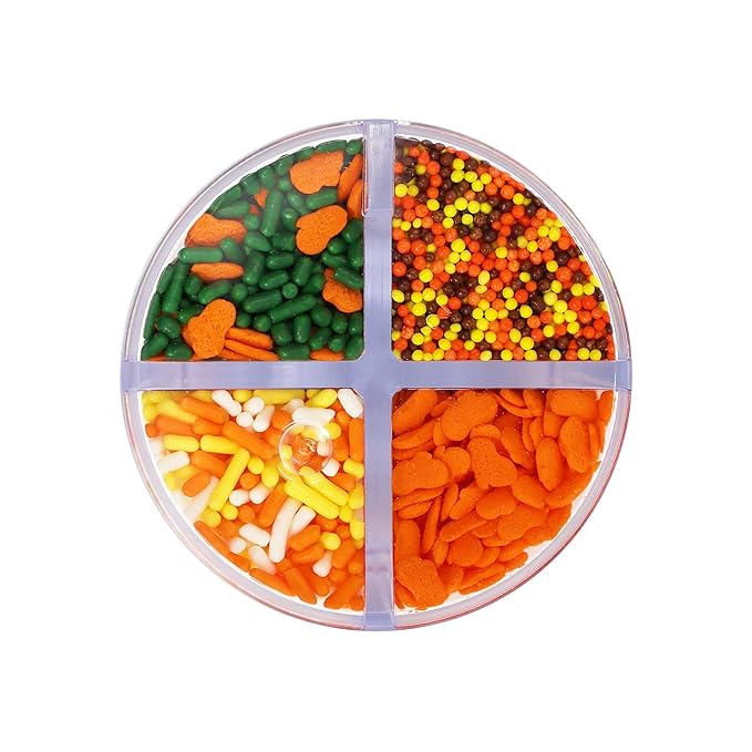 Mystic Sprinkles 4 Cell Sprinkle Assortments (Pumpkin Patch, Petite)