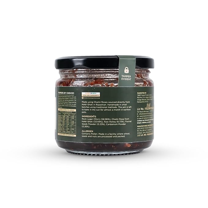Two Brothers Organic Farms | Natural Gulkand | A Rose Petal Preserve | Sweetened Using Raw Honey | 300gm