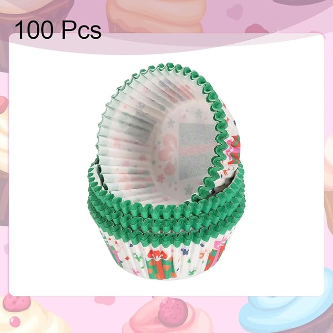 HARFINGTON 100 Count Cupcake Liners Cupcake Cups Standard Size Muffins Liners Papers Baking Cups Wrappers Greaseproof for Party Wedding, Gift Box