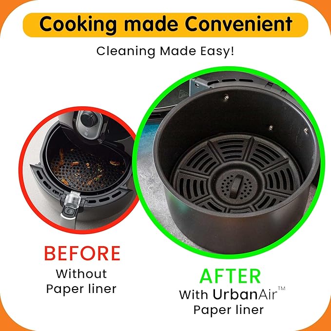 8-Inch Round Air Fryer 125pcs Paper Liners for Easy Cleanup - Non-Stick, Heat-Resistant, and Perfect Fit for Hassle-Free Cooking | Bleach-Free Parchment| (8 in/20cm 125pcs)