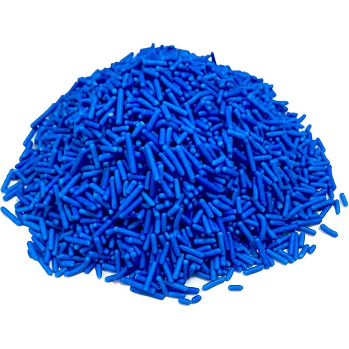 Sentovac Blue Soft Jimmies Sprinkles Edible for Cake Decorating Blue Sprinkles Sugar Candy Cookie Cupcake Topper Ice Cream Baking Decorations Wedding Halloween Christmas Supplies 3.35oz