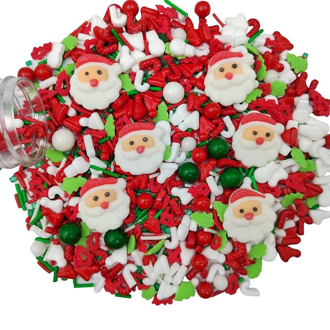 Christmas Sprinkles for Cake Decorating Edible Santa Claus Icing Decoration for Xmas Party Cake Cupcake Toppers Dessert Cookie Decorations
