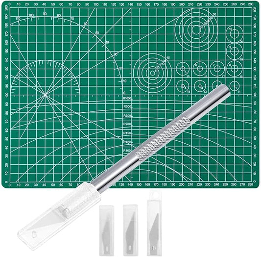 Anezus Craft Knife Precision Cutter and Self Healing Cutting Craft Mat Hobby Knife Set with 30 PCS Knife for Art Hobby Craft Scrapbooking Stencil