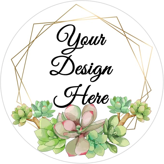100-500 Pack Personalized Stickers Labels Floral Round Custom Labels with Your own Business Logo for Favors Wedding Birthday Party Baby Shower(Design 7)
