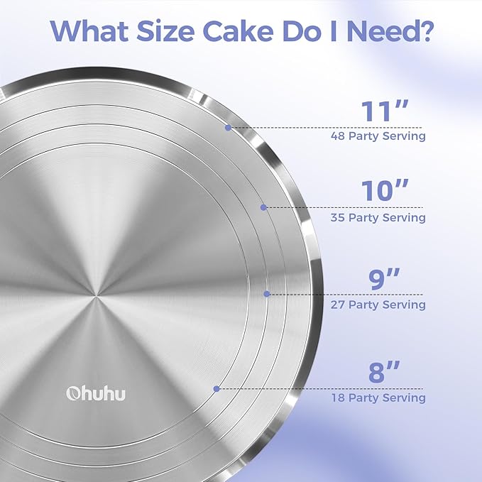 Ohuhu Cake Stand, Aluminium 12''Cake Turntable Decorating Bakery Supplies - BPA-Free Frosting Spinner Rotating Revolving Lazy Susan Christmas Gifts