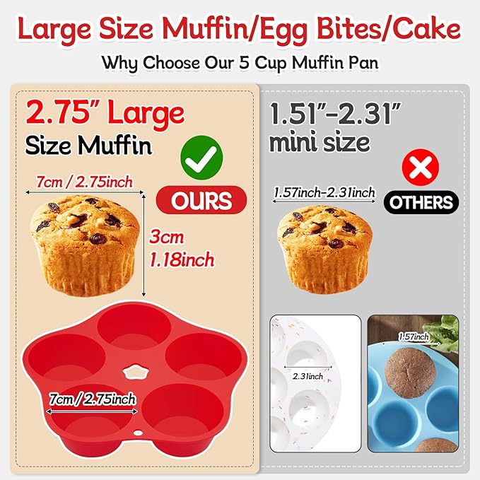 Silicone Air Fryer Muffin Pan Egg Bite Mold for Oven Baking,1 Pcs Round Mini Muffin Tins Cups Cake Pan Tray for Air Fryer Liners Basket Accessories Baking Muffin Cakes Pancake Quiche