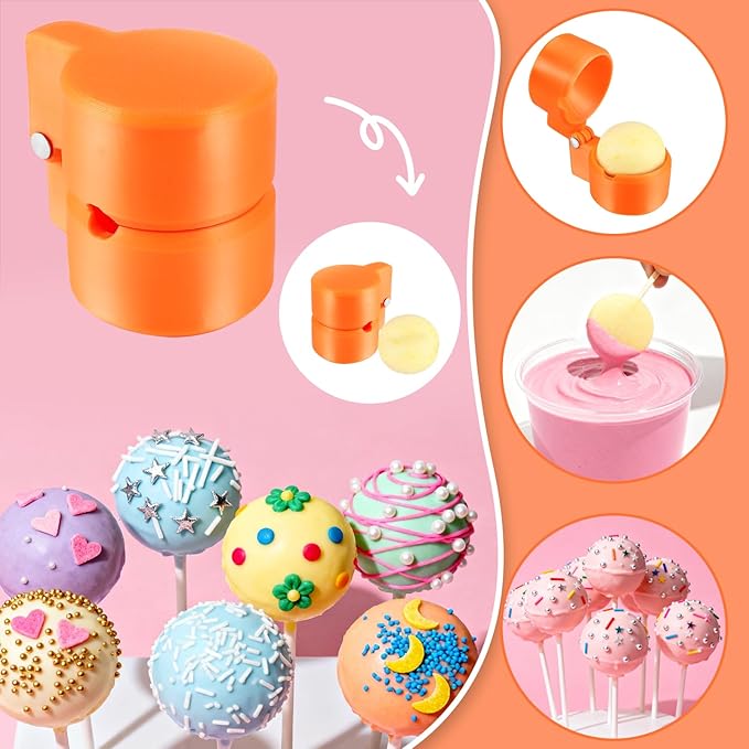 Round Cake Pop Mold Shapes Press Sphere Cake Pop Cutter and Pusher Reusable Cake Molds for Home Baking Birthday Parties Wedding Desserts Make Tool Cakepop DIY Accessories for Baking Enthusiast