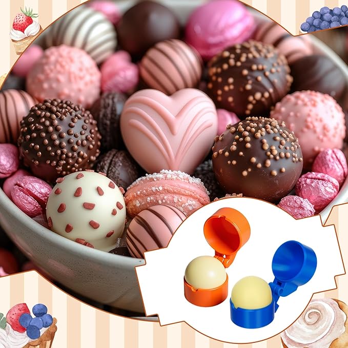 2 Pcs Round Cake Pop Mold Press Set, Circle Cake Pop Cutter and Pusher, Baking Tools Accessories for Home Baking, Birthday Parties, Wedding Desserts
