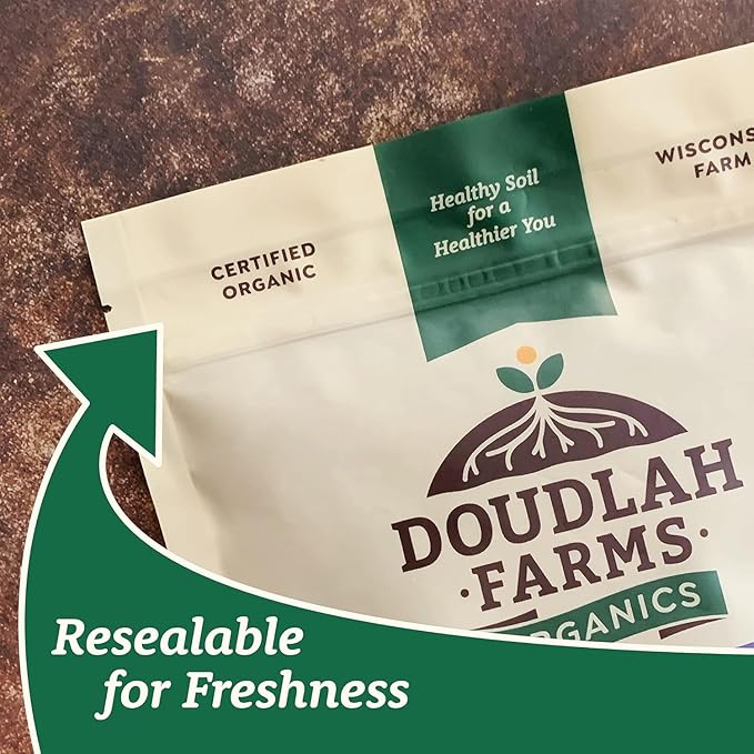 Organic Yellow Cornmeal 5 lb Fine Grind - Non-GMO, Gluten-Free, Sugar-Free, Farmed From Regenerative Soil, Vegan, Grown In USA, For Baking Cornbread, Muffins, Pancakes, and More by Doudlah Farms