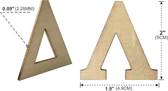 2 Inch 120 Pieces Wooden Greek Letters Bold Font Unfinished Wood Greek Alphabets with Rustic Tray for Large Paddles Embellishment/Sorority/Fraternity/DIY Project/Learning/Wall Decor