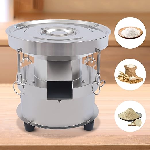 Electric Vibrating Sifter, Food Industrial Sifter Automatic Sieve Shaker 110V Electric Screening Vibrating Machine, 40 Mesh 60 Mesh Flour Powder Sifter for Sieve Particles Powders