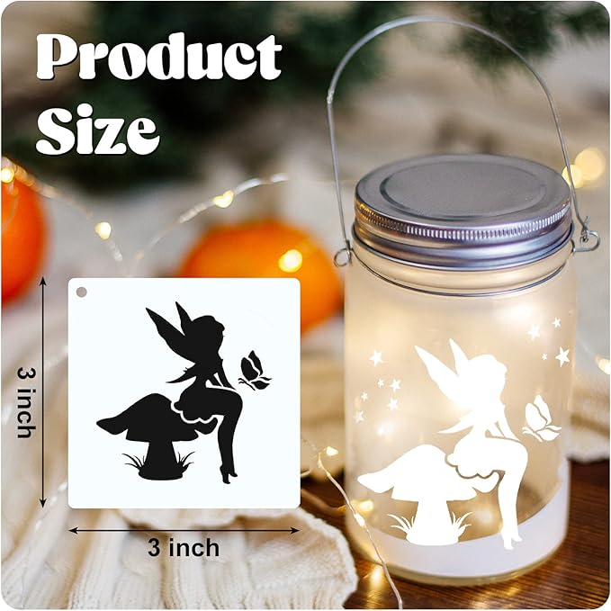 66 Pcs Small Stencils for Crafts Reusable 3 Inch Stencils for Painting on Wood DIY Craft Paint Template for Wall Home Decor Card Rock Canvas Drawing Holiday Ornament(Fairy Tale)