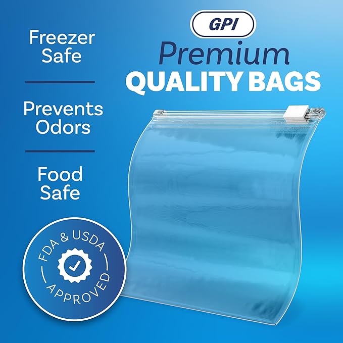1000 Count - Slider Zip Food Storage Snack Bags, 6" x 6" (1 Pint) 3 Mil Heavy Duty, Strong & Durable for Freezer Storage, for Food, Snacks & More. GPI