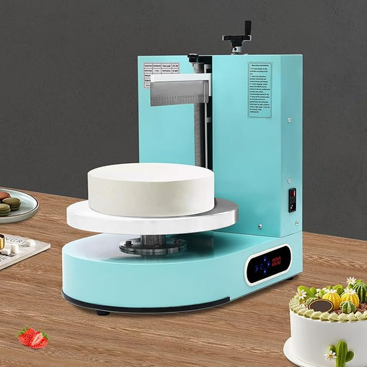 Cake Decorating Machine, 200W Automatic Cake Cream Spreading Machine for 4-12 Inch Cake Icing Machine, Adjustable Scrapers,Low Noise Cake Frosting Machine, for Cake Shops, Dessert Shops (Green)