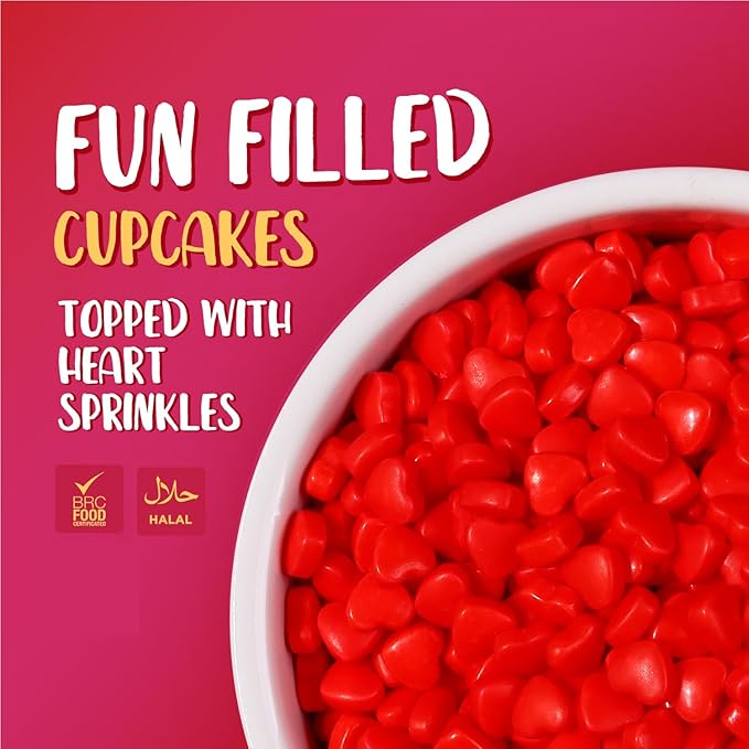 Red Hearts Valentine Sprinkles for Cake Decorating Edible Sugar Sprinkles for Cookies Chocolate Ice Cream Cupcake Topper, 3.5 ounce Red Sprinkles Perfect for Christmas Wedding