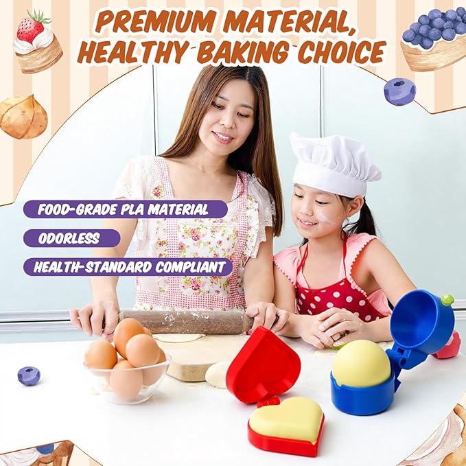2 Pcs Round and Heart Cake Pop Mold Press Set, Sphere and Heart Cake Pop Cutter and Pusher, Baking Tools Accessories for Home Baking, Birthday Parties, Wedding Desserts