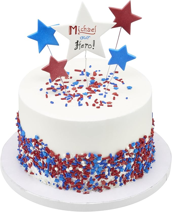 DecoPac Patriotic Fusion Mix Sprinkles, 27oz, Red, White, Blue Candy Sprinkles in Handheld Container, Edible Decorations For July 4th, Independence Day, Celebration Cakes, Cupcakes, Cookies and Donuts
