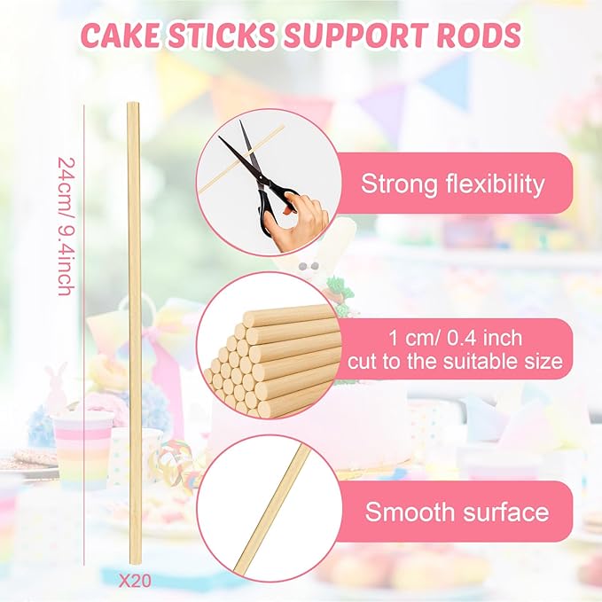 Patelai 89 Pcs Cake Tiered Stacking Kit 10,8, 6 Inch Silver Round Cake Boards with Parchment Paper Round and Plastic Dowel Rods for Stacking Support Decorating Supplies