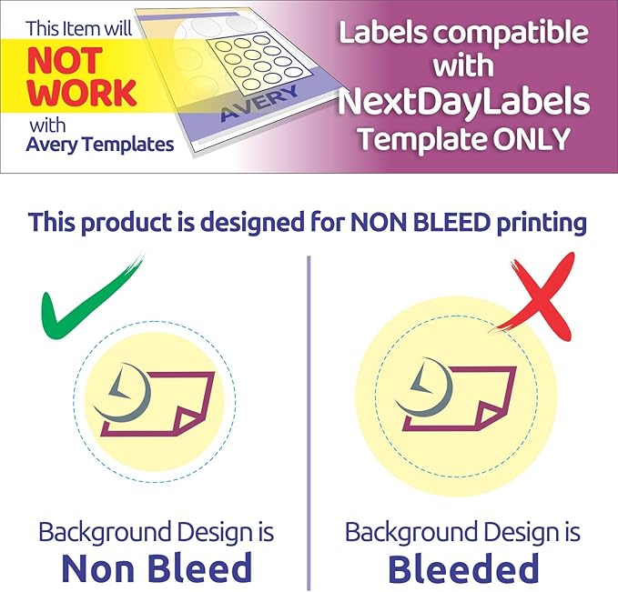 NextDayLabels - Laser/Ink Jet White Labels (2" Round for None Bleed Printing - 20 Per Page | 2000 Labels)