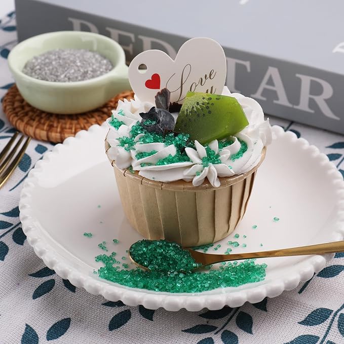 Sanding Sugar Christmas Sprinkles for Cake Decorating, 4 Colors Holiday Sprinkles Silver Gold Red and Green Sparkling Decorating Coarse Sugar Crystals for Cupcakes Cookie Ice Cream Baking Topping