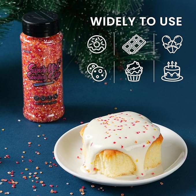 Fall Sprinkles for Baking, 5oz Edible Autumn Sanding Sugar Sprinkles for Cake Decorating Chocolate Ice Cream Toppings Cupcake Toppers Thanksgiving Party Cookies Dessert Food Supplies