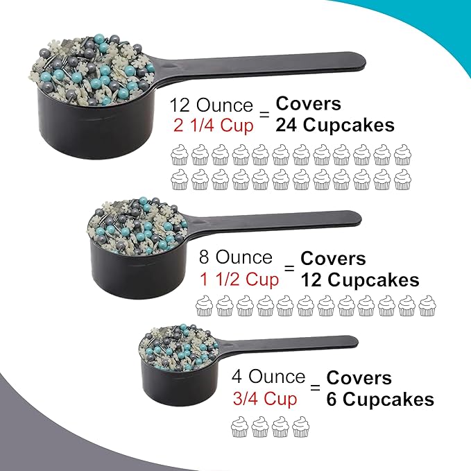 Wintertime Magic - 4 Oz Resealable Bag - Christmas Themed Sprinkles - Featuring White Snowflakes, Silver Jimmies, Silver Pearls and Baby Blue Pearls - Cake and Ice Cream Sprinkles