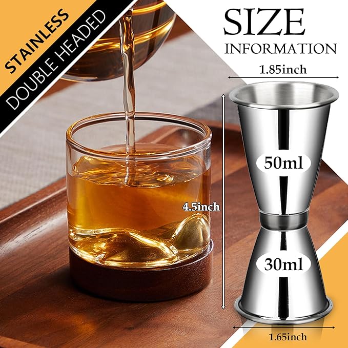 9 Pieces Jigger for Bartending, 2 oz 1 oz Double Cocktail Jigger, Japanese Professional Cocktail, Measuring Liquor Cup Bartender Supplies for Home Party Bar Tool