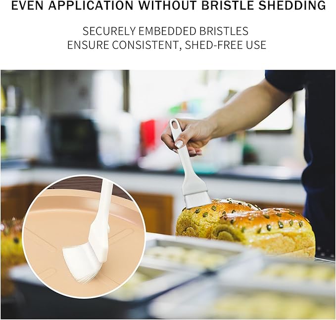 Pastry Brush for Baking 1.6" x 7" Basting Brushes Set for Cooking and Bakery Use White Brush for Buttering Meat Egg Wash Butter Brish Utensil for Kitchen and Baking