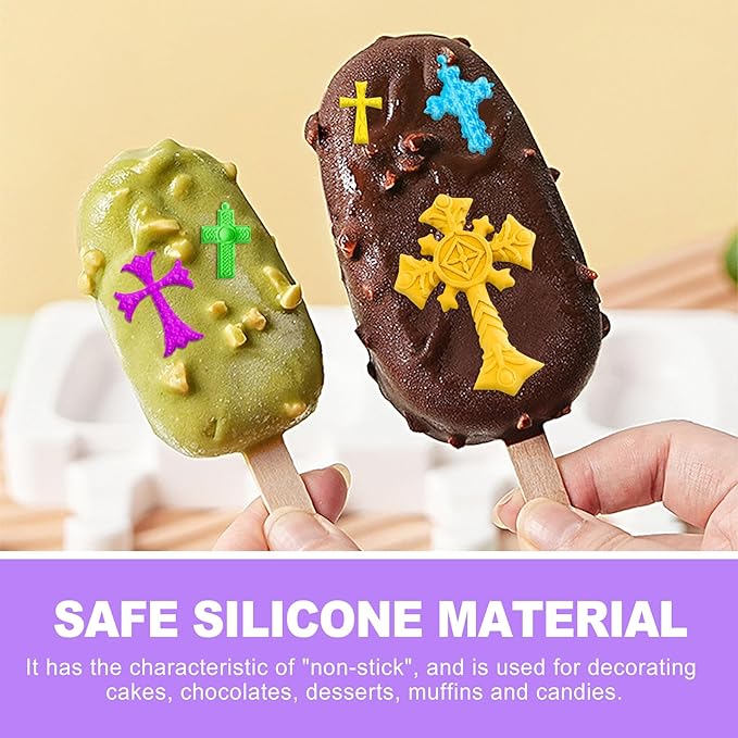 3 PCS Reusable Large Silicone Cross Mold Set - For Cake Toppers, Fondant, Cupcake & Candy Decorations